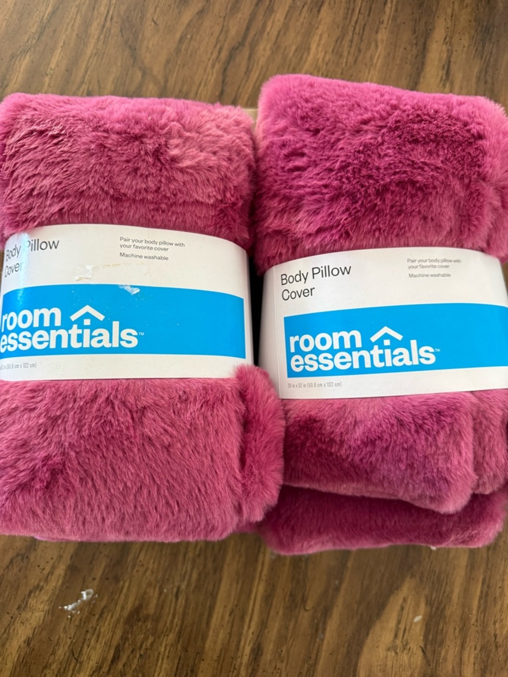 Set of Room Essentials Body Pillow Covers Color Mauve 20in x 52in each